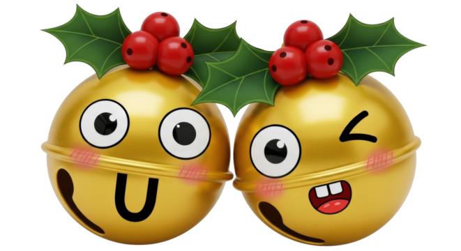 Isolated Funny Christmas Bells
