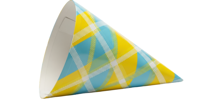 Isolated Party Hat with Plaid Pattern