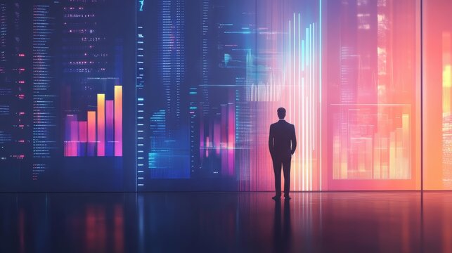 Business, finance, and investment, market analysis concept. Businessman analyzing business data, financial report, economic growth, business strategy, planning and solution, risk management