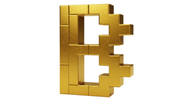 Isolated Pixel Art Letter B - Powered by Adobe