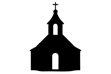 Christian church silhouette vector,  church house icon,  Christian church building vector illustration