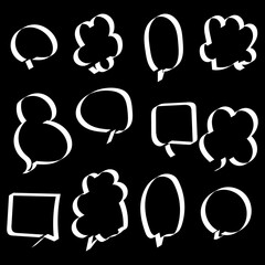 Comic speech bubble icon set illustration