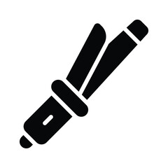 Grab this glyph icon of hair curling tool