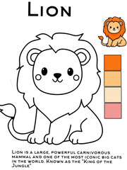 Lion drawing for children. 