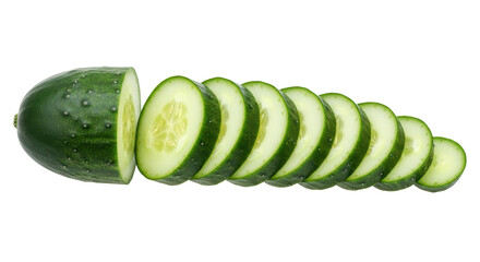 Isolated Sliced Cucumber