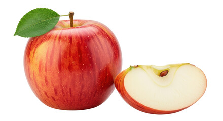 Isolated Red Apple with Slice