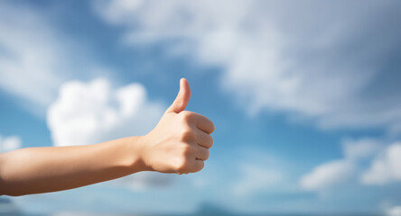 Business man giving thumbs-up