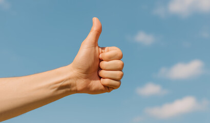 Business man giving thumbs-up