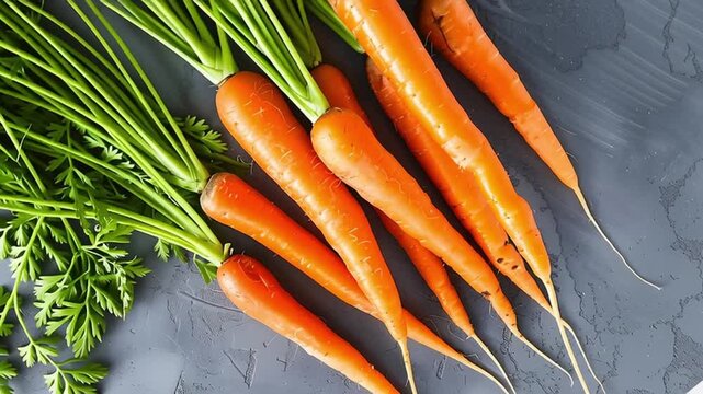 Fresh orange carrot with green leaf, vibrant healthy vegetable food full of vitamins, perfect for cooking or salad, natural energy vegetable snack
