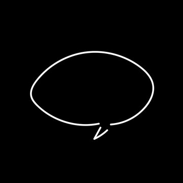 Black and white speech bubble icons with vector chat box symbols for communication