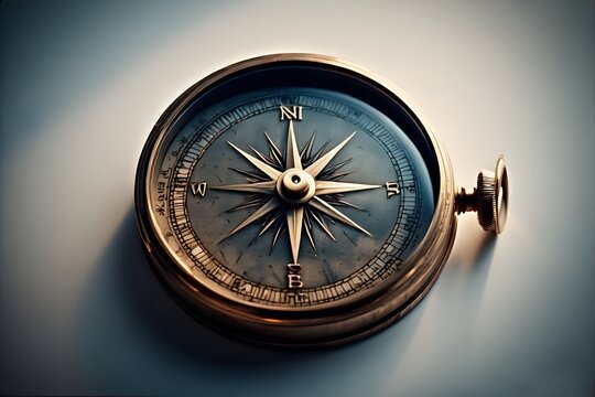 ia generated. old compass on a wooden surface