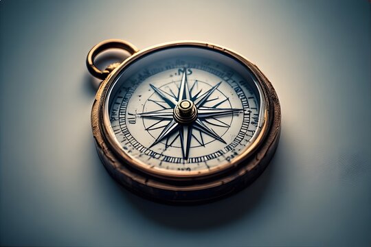 ia generated. old compass on a wooden surface