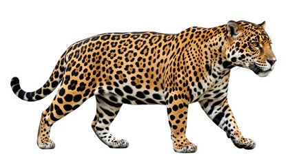Isolated Walking Jaguar