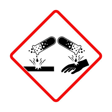 GHS hazardous sign, Transport icon, Warning symbol ghs - sga safety sign, Corrosive and toxic substances sign. Flat vector illustration design.