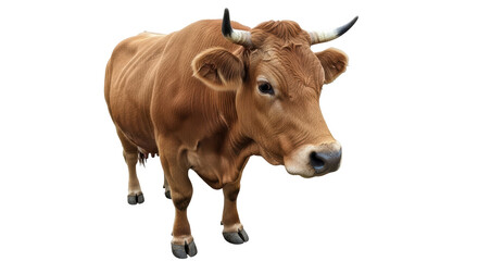 Isolated Brown Cow Standing