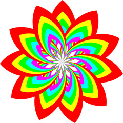 Fototapeta premium Colorful vector illustration of an abstract floral design with leaves and petals forming a circular pattern