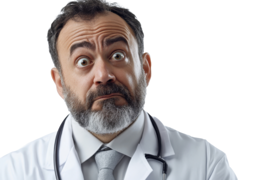 Caring Doctor in White Coat with Stethoscope