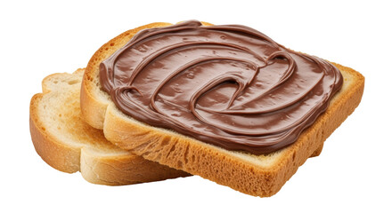 Isolated Toast with Chocolate Spread