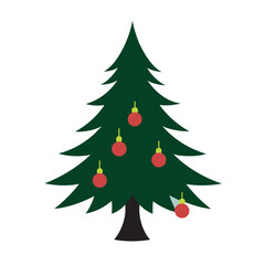 Rustic Pine Tree With Hanging Ornaments