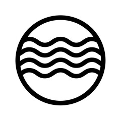 Wavy lines in a circle representing Earth's water space, symbolizing oceanic and aquatic ecosystems