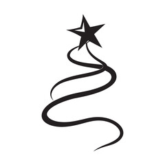 Star Topper Ribbon On Christmas Tree