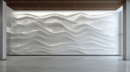 Modern White Wave Wall Panel in Luxury Interior Space