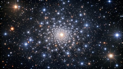 Fototapeta premium Photo of an aweinspiring view of a dense star cluster, a brilliant concentration of countless stars shimmering with light against the infinite darkness of the cosmos