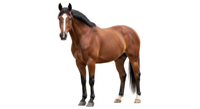 Isolated Brown Horse Standing