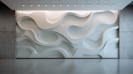 Modern White 3D Wall Panel with Organic Wave Pattern