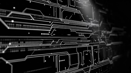 Abstract Digital Circuitry: A Futuristic Technological Tapestry - Powered by Adobe