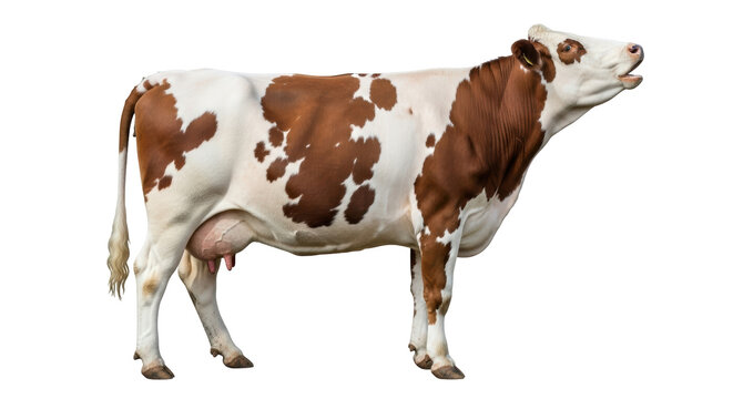 Isolated Brown and White Cow