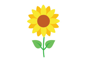 Obraz premium Sunflower flower Vector, Sunflower Icon Illustration