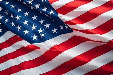 ia generated. Waving United States flag, patriotic symbol on neutral background.