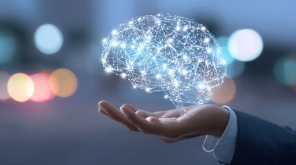 The digital brain concept representing innovation and intelligence in technology.