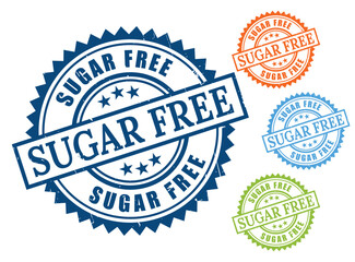 Sugar Free Approved Stamp Bundle, Grunge Style No Sugar Food Labels  