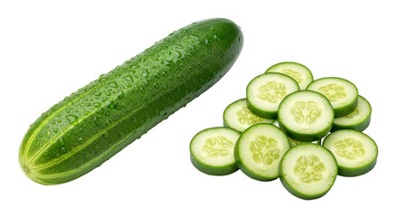Isolated Cucumber Sliced