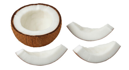 Isolated Coconut Slices