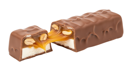 Isolated Cut Chocolate Bar