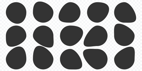 Organic shape round form set. curve background abstract shape frame. Doodle abstract liquid blob, wavy different form. Soft round oval pattern background. solid blob eps 10