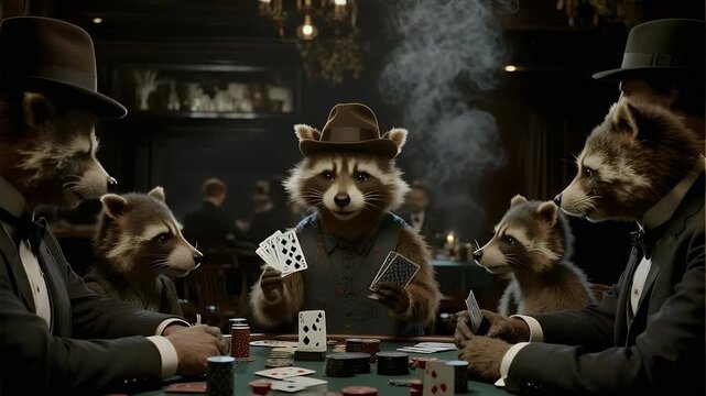 High-Stakes Raccoon Poker: A Cinematic Animated Short Film