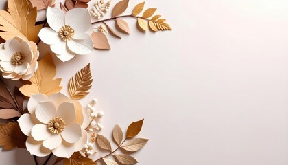 Obraz premium Artistic paper flower arrangement studio decorative artwork minimalist close-up creative design for home decor