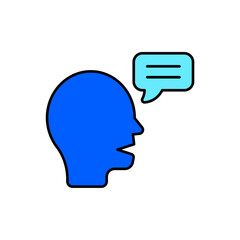 Icon a speaking, isolated against a clean background.
