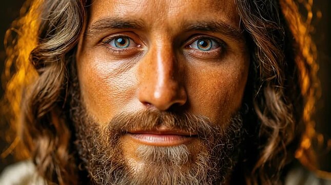 AI generation. Close-up of a man in Old Testament clothes. The concept of the life of Jesus Christ.