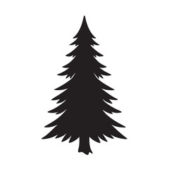 Tall Forest Christmas Tree Silhouette Scene