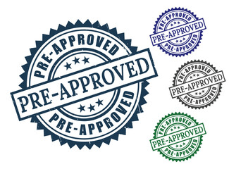 Pre-Approved Product Stamp Bundle, Grunge Style Certified Approval Labels  