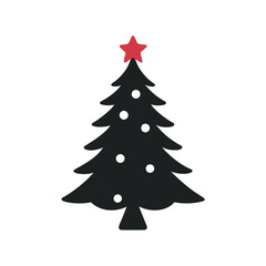 Holiday Decorated Christmas Tree Illustration