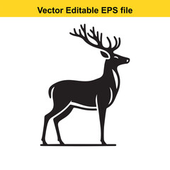 A majestic stag with large antlers stands proudly