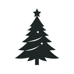 Beautifully Decorated Christmas Tree Silhouette