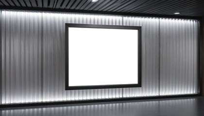 ガラス壁に浮かぶモダンな額縁モックアップ