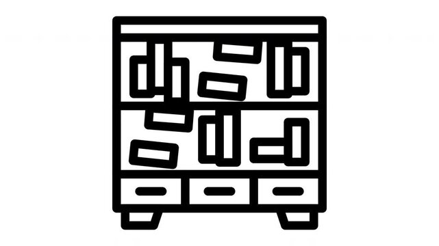 bookshelf minimalist line animation